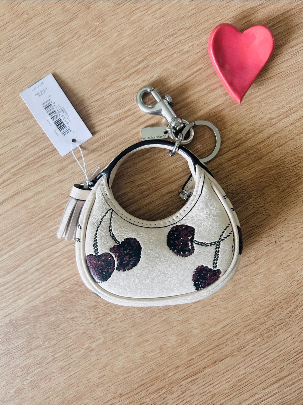 NWT🍒Coach Carmen Bag Charm
With Cherry Print Mini Bag Coin Case CDB52 Keychain - Picture 3 of 3
